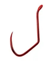 Matzuo 141062-1/0 Octopus Sickle Hook Red Chrome 1/0 25pk