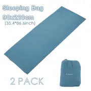 Sleeping Bag Liner Ultra Lightweight Single Sleep Sack Comfortable 220*90CM 2PCS