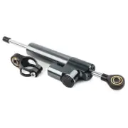CNC Steering Damper Motorcycle Stabilizer Linear Reversed Control Grey Universal