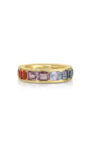 [Octavia Elizabeth] 18K Yellow Gold Rainbow Sapphire Alice Eternity Ring