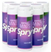 Spry Xylitol Berry Blast Mints Sugar Free Candy Stop Bad Breath 45 Count(6 Pack)