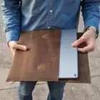 12"-13" Genuine Leather Tablet Carry Case Sleeve Bag For iPad Pro 13 Galaxy Tab