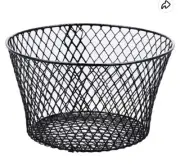 Small Metal Rectangular, Oval and Round Wire Baskets with Handles, Black