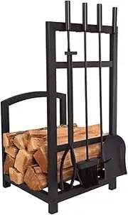 Firewood Holder，Firewood Rack Outdoor， Indoor Fireplace Firewood Rack,Heavy Duty Firewood Holders Set High, Stove Firewood Storage Stand