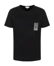 Alexander McQueen Blake Illustration-Print Crewneck T-Shirt S,XS black