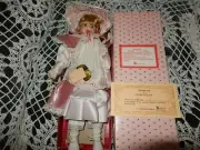14.5 in Collectible Porcelains Brinn's Musical Doll 1986 FORLA Plays "Aimee"