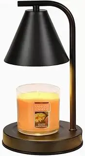 Black Flameless Candle Warmer for Large/Small Jar Candles – Adjustable Timer & Dimmable Bedside Lamp with 2 Bulbs, Electric Wax Melt Warmer for Home Fragrance & Ambience