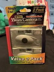 2 Pack WALGREENS 35mm Camera W/ Flash Studio 35 Preloaded Film 400 Speed