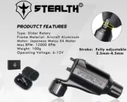 STEALTH Rotary Tattoo Machine Ver. 4 Motor Adjustable Swing 2.5mm to 4mm RCA