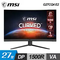 在飛比找PChome24h購物優惠-【MSI 微星】Optix G27CQ4 E2 27型 曲面