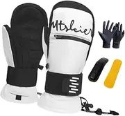 [Perfeclan] Ski Gloves Snowboarding Gloves Warm Thickened Winter Gloves Men Women Snow Gloves for Snowmobiling Outdoor Activities Skating