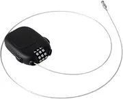 [Generic] Backpack Safety Locker - Retractable Ski Lock, Combination Security Cable | Black Gear Locks with Durabble Wire, Anti-Theft Snowboard Cable Lock for Stroller and Outdoor Travel Esentials