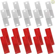 Haisheng 20PCS Car Reflector Sticker Self Adhesive Reflectors Stick-on Reflectors Rectangular Rear Reflector for Gate Posts Trailer Motorcycle Caravan Truck(White and Red)