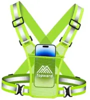 Running Vest Chest Phone Holder for Women Men, Reflective Vest Safety Gear for
