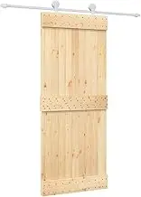 vidaXL Sliding Door with Hardware Set 85x210 cm Solid Wood Pine