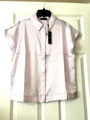 Tahari Lavender Sleeveless Button Up Shirt Blouse Top Women's Size Medium