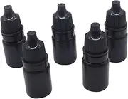 Snadulor 60pcs 5ml empty black plastic squeezable dropper bottle with protective cap,eye drop bottle(Black Cap)