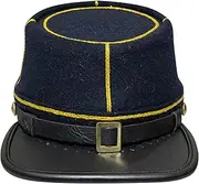 [UK EMPIRE GROUP] American Civil War Officer Union State Militia Cavalry Kepi – Navy Blue Wool with Gold Braid Hat/Cap