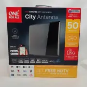 One For All HDTV Amplified Indoor Flat TV City Antenna 4k 8k 5G, 50 mile range 2