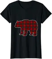[X.Style] Funny Bear Christmas Decor Red Plaid Pajamas Pj Xmas T-Shirt ds789 T-Shirt