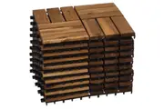 VICTORIA - 10pcs Modular Acacia Timber Decking Garden Flooring Tiles