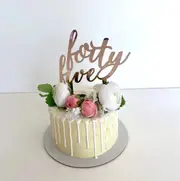 Acrylic Rose Gold 'forty five' Birthday Cake Topper