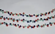 3 color multi glass beads jewelry making silver plated cluster rosary chain