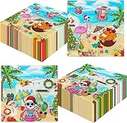 40pcs Summer Christmas Decorations Napkins Summer Beach Hawaiian Santa Paper Napkins for Pool Hawaii Mele Kalikimaka Tropical Christmas Luau Party Decorations