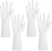 4pcs Hand Mold Gloves Jewelry Hand Mannequin Stand Jewelry Ring Holder Plastic White