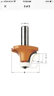 CMT 866.601.11 2-Inch Diameter 15-Degree 2-Flute Bowl Cutting Router Bit