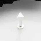 14 Karat White Gold Flat Triangle Top Threadless Push-In Flat Back Stud Labret