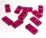 Lego - Lot of 10 - Magenta Pink, Plate 1 x 2