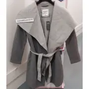 ABERCROMBIE & FITCH WOOL-BLEND WRAP JACKET COAT GREY WOMENS SIZE MEDIUM