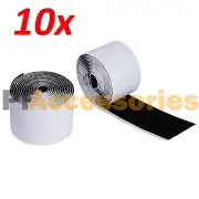 10 Roll 3 FT 1" inch Self Adhesive Tape Hook and Loop Fastener Sticky Back Black
