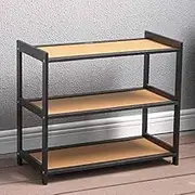 Solid Wood Shoe Shelf Storage Room Simple Household Narrow Dormitory Mini Cabinet Economical Door Multi-Layer Storage (Color : Black)