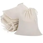 GIYOMI 20 PCS Reusable Cotton Drawstring Muslin Bag, Natural Unbleached Cotto...