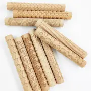Wood Texture Roll Relief Rolling Mud Stick Clay Polymer Ceramic DIY Pottery Tool