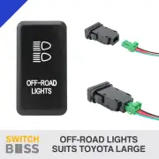 OFF-ROAD LIGHTS - BLUE LED Push Switch Suit LARGE Toyota Landcruiser Prado Hilux