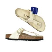 Birkenstock Gizeh BS Thong Sandals Shiny Python Eggshell Size 40 Regular Fit New