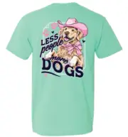 Girlie Girl Orginals Ladies Less People More Dogs Cool Mint