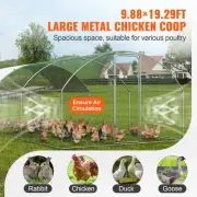 Large Walk-in Metal Chicken Coop with Run and Dome Roof, 3x5.88x1.99 m