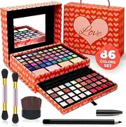 Makeup Kits for Teens - 2-Tier Love Make Up Gift Set and Eyeshadow Palette for Teen Girls and Juniors -Variety Shade Array - Full Starter Kit for Beginners or Pros by Toysical