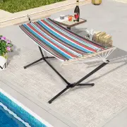 CostwayPortable Hammock with Stand and Space-saving Metal Frame-Colourful