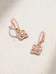 [De Beers] De Beers - Enchanted Lotus 18-karat Rose Gold Diamond Hoop Earrings - One size One size Gold