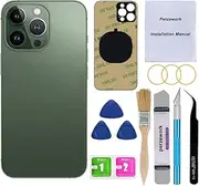 Perzework Rear Back Glass Replacement for iPhone 13 pro 6.1 inch All Carriers with Professional Repair Tool Kits (Alpine Green)