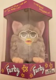 WORKING! FURBY 1998 ORIGINAL 1st Generation GREY TABBY/GREY! New In Box!