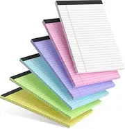 AILZFEI 6pcs Small Note Pads 5x8 Colored Legal Pads Paper College Ruled Notepad Clear Print Writing Pads 5 x 8 Legal Pads Perforated Narrow Ruled Pads of Paper (Multicolor)