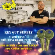 B02. Replacement keys for Husky tool box. Key code B02, Home Depot toolboxes.