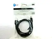 Onn HDMI High Speed Ethernet Cable ~ 6 ft Black - BRAND NEW IN PACKAGE