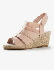 [Rivers] Rivers Leathersoft Avatar Elastic Espadrille Wedge - Size 38 - Mens - Nude 38 Nude